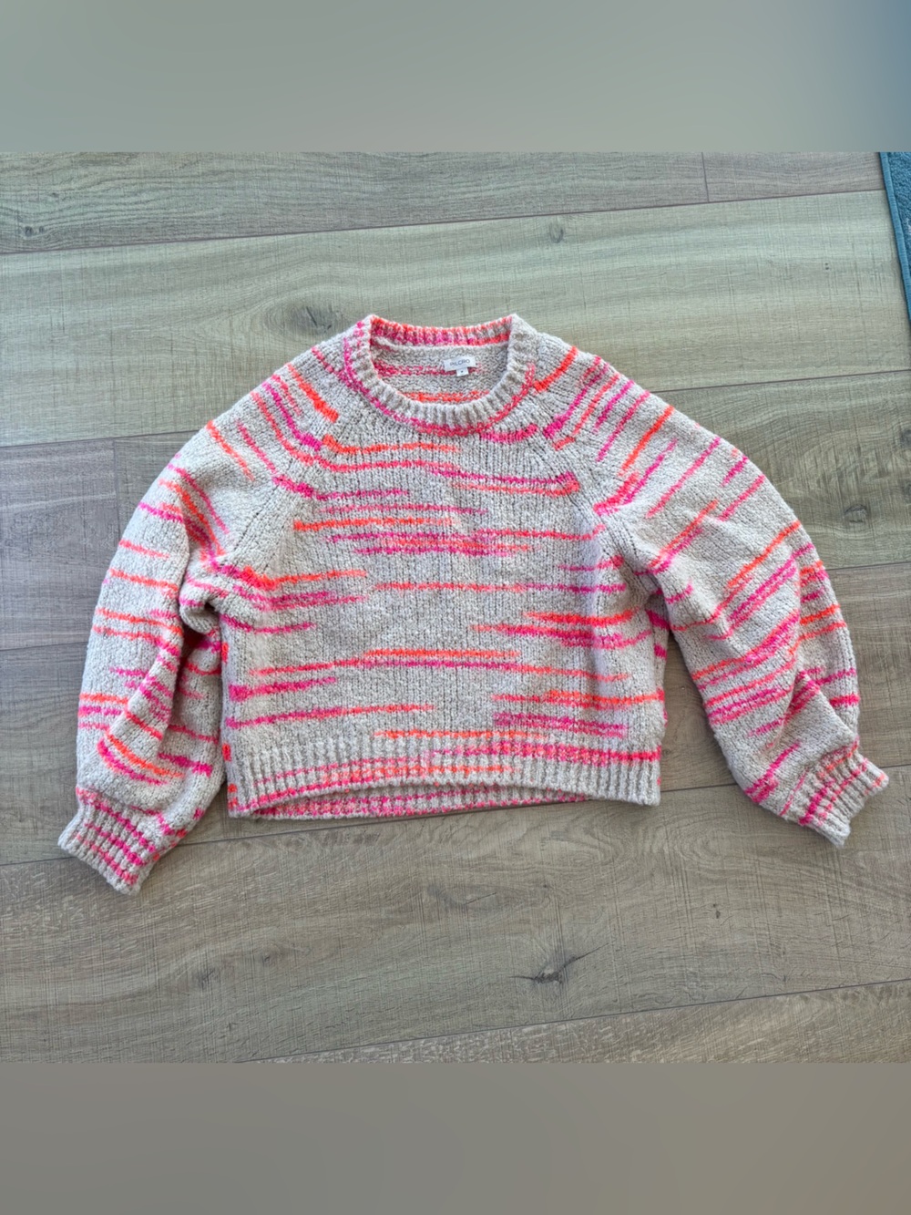 Pilcro Ballon Sleeved Crew Neck Sweater
